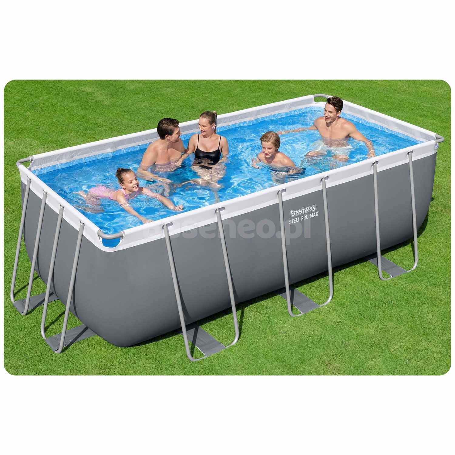 Basen stelażowy ogrodowy 412 x 201 x 122 cm 11w1 Bestway 56456N
