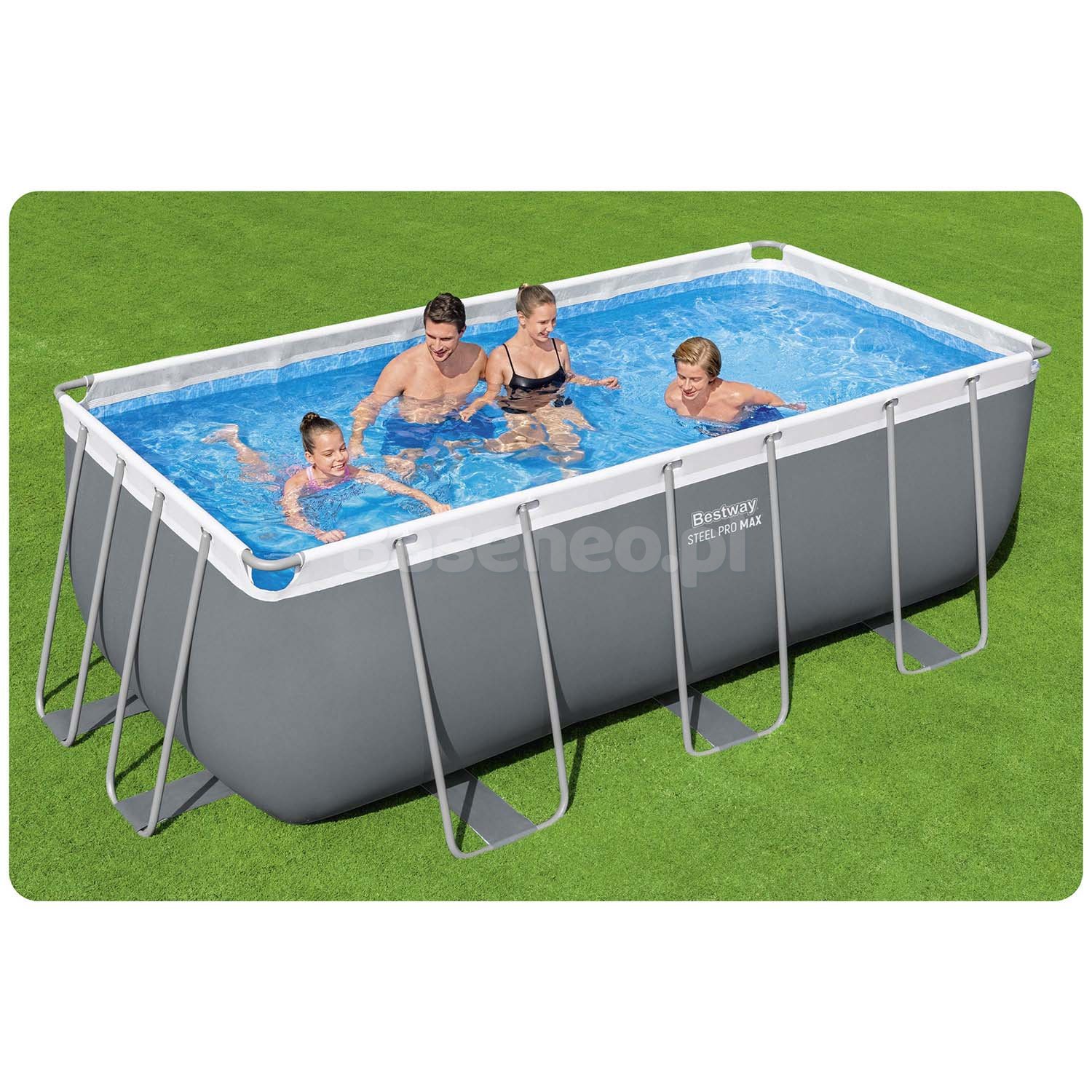 Basen stelażowy ogrodowy 412 x 201 x 122 cm 11w1 Bestway 56456N
