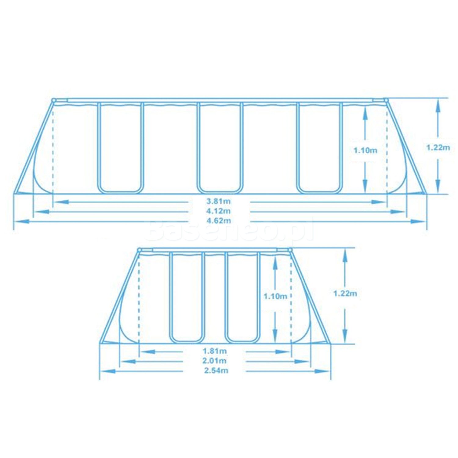Basen stelażowy ogrodowy 412 x 201 x 122 cm 11w1 Bestway 56456N