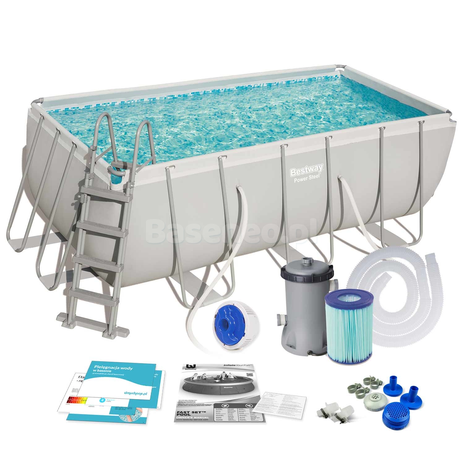 Basen stelażowy ogrodowy 412x201x122 BESTWAY 11w1