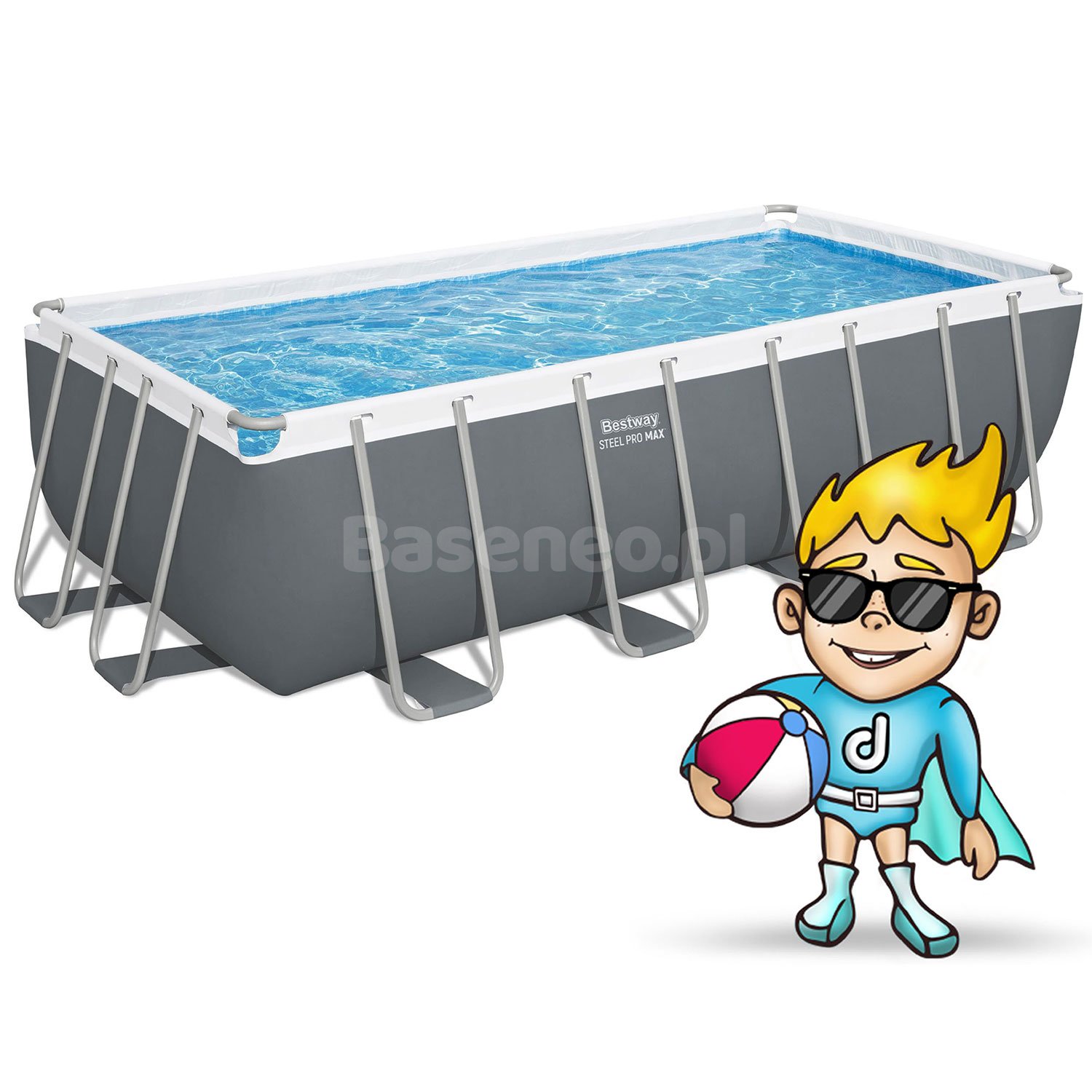 Basen stelażowy ogrodowy 488 x 244 x 122 cm 12w1 Bestway 56670