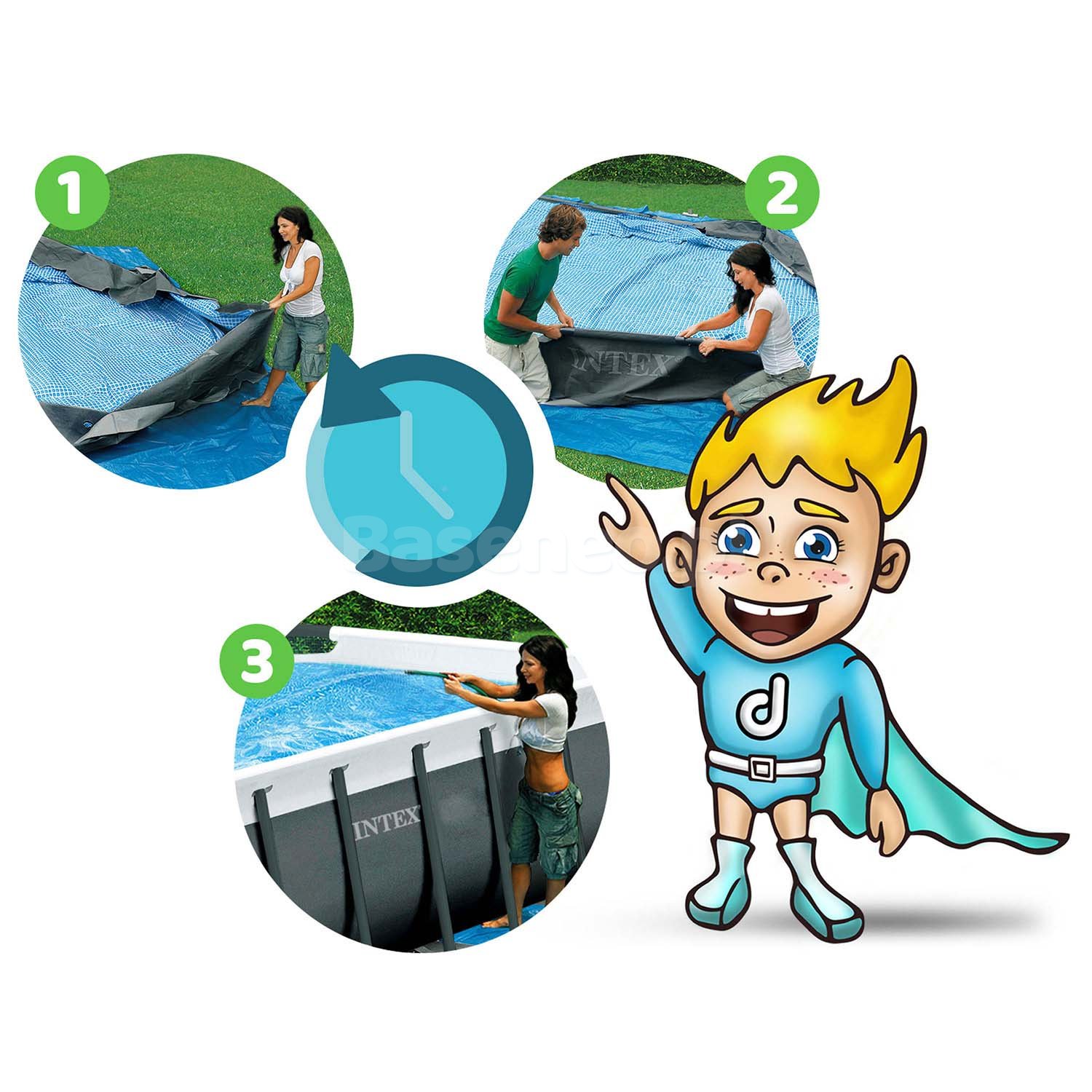 Basen stelażowy ogrodowy 488 x 244 x 122 cm 12w1 Bestway 56670