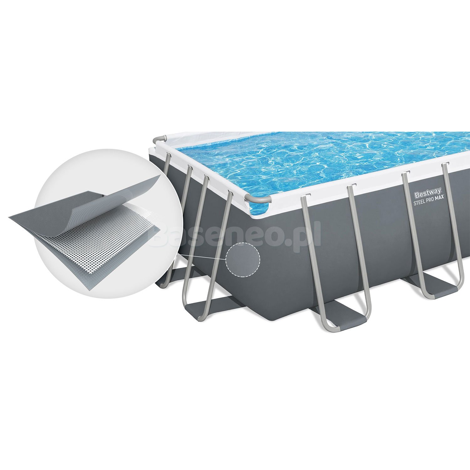 Basen stelażowy ogrodowy 488 x 244 x 122 cm 11w1 Bestway 56671N