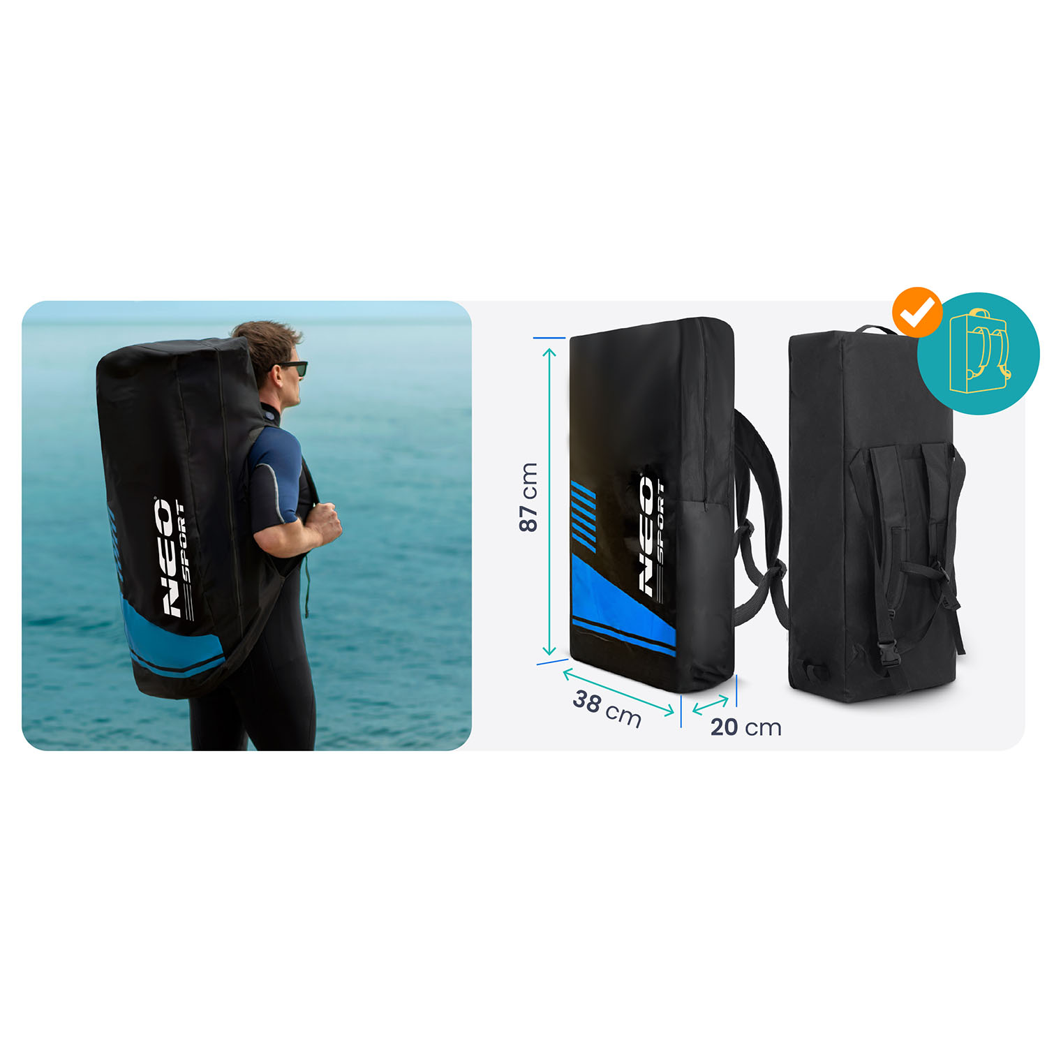  Deska SUP Aquasurf 320 x 81 x 15 cm Neo-Sport 170005