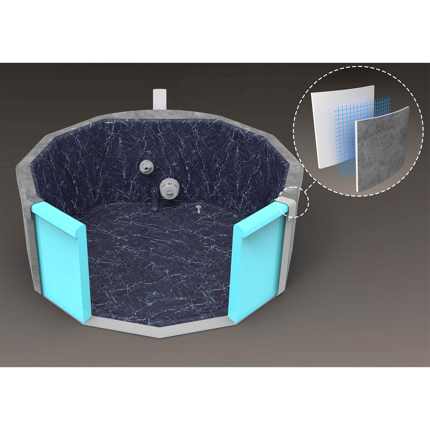 Dmuchane SPA ogrodowe AirJet Carrara WiFi hydromasaż 6 osobowe Bestway 6001V