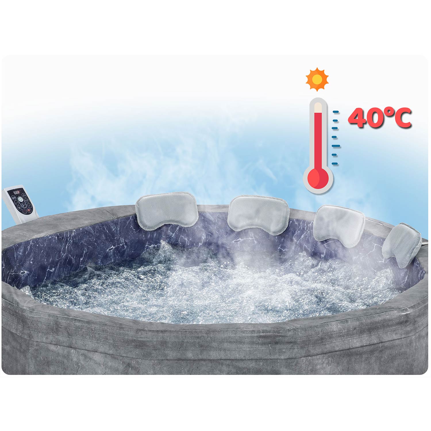Dmuchane SPA ogrodowe AirJet Carrara WiFi hydromasaż 6 osobowe Bestway 6001V