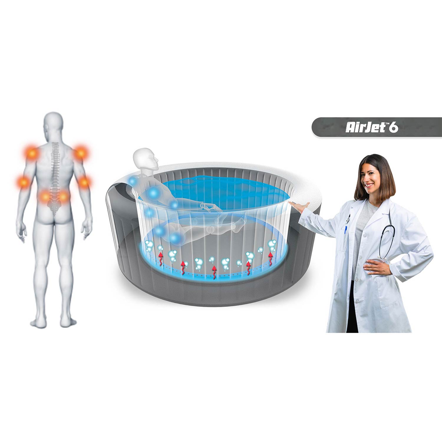Dmuchane SPA ogrodowe Lay-Z Ibiza 6 osobowe hydromasaż Bestway 6002U