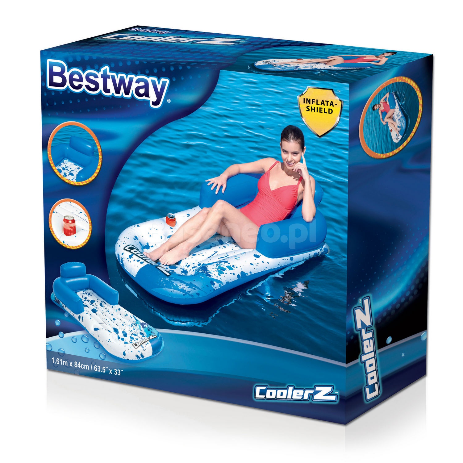 Dmuchany fotel do pływania Cool Blue 161 x 84 cm Bestway 43155