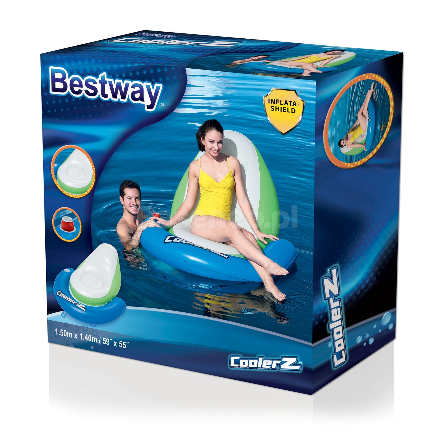 Dmuchany fotel do pływania Sit-N-Sun 150 x 140 cm Bestway 43136