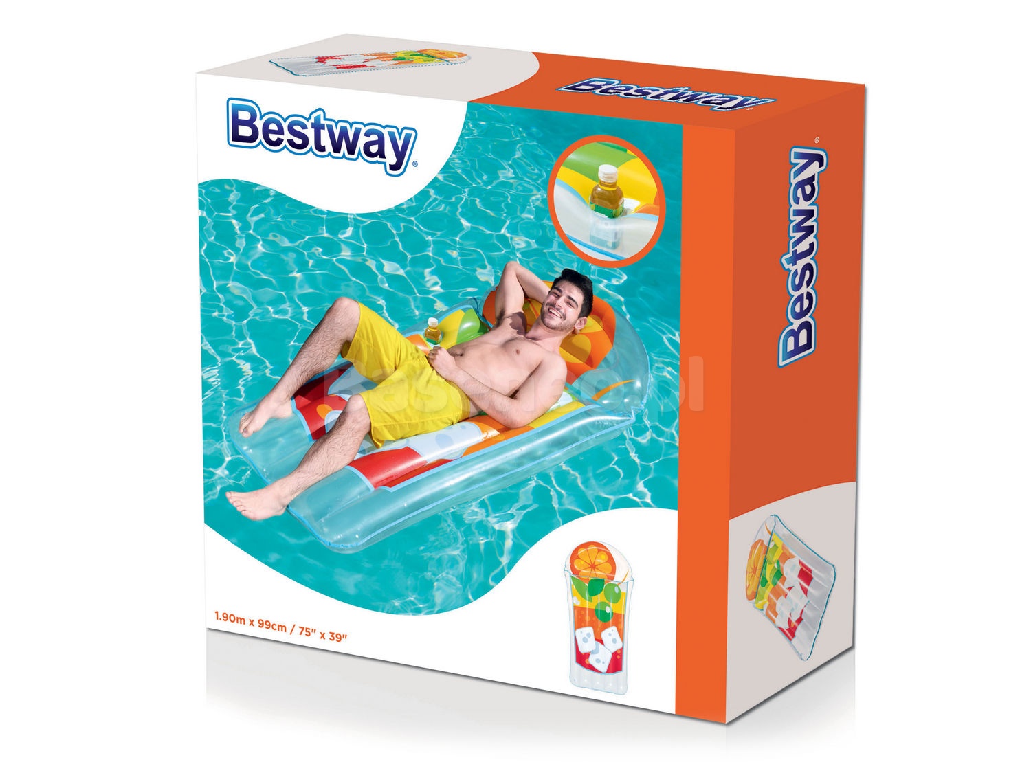 Dmuchany materac Tropikalny Napój 190 x 99 cm Bestway 44037
