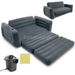 Sofa materac welurowy 2w1 + pompka INTEX 66552-66640