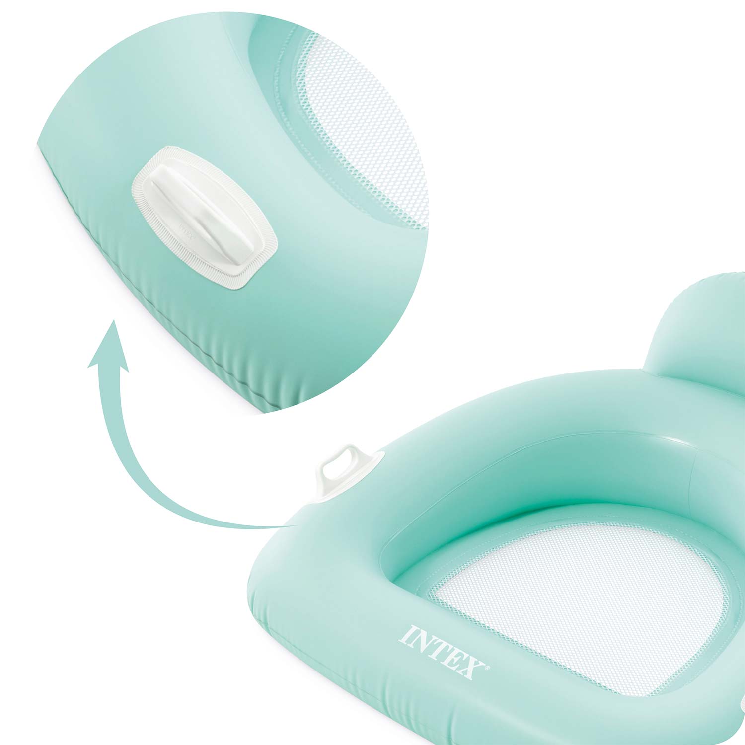 Materac fotel do pływania miętowy INTEX 56801