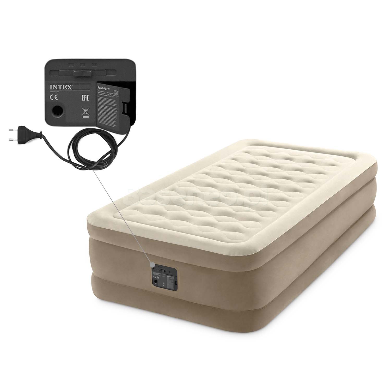 Materac welurowy z pompką 191 x 99 x 46 cm 1 os. INTEX 64426