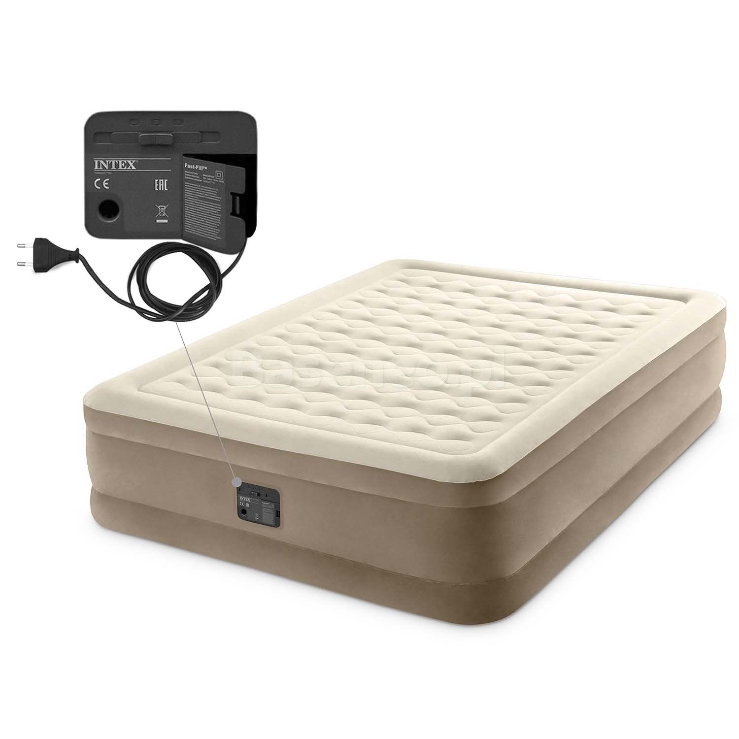 Materac welurowy z pompką Intex 64428