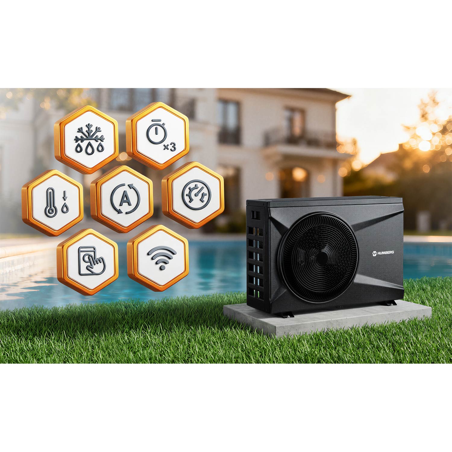 Pompa ciepła do basenu spa podgrzewacz wody 10kw Humberg HM-912