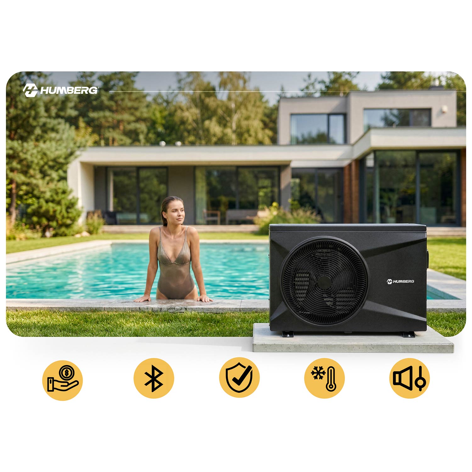 Pompa ciepła do basenu spa podgrzewacz wody 10kw Humberg HM-912