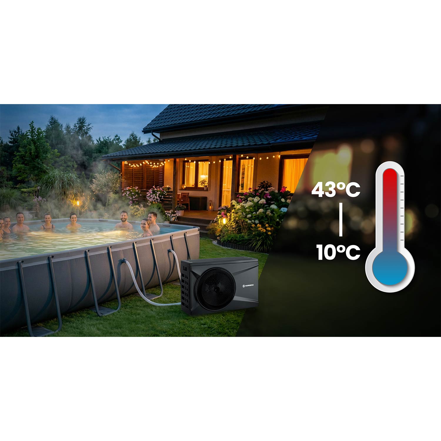 Pompa ciepła do basenu spa podgrzewacz wody 10kw Humberg HM-912