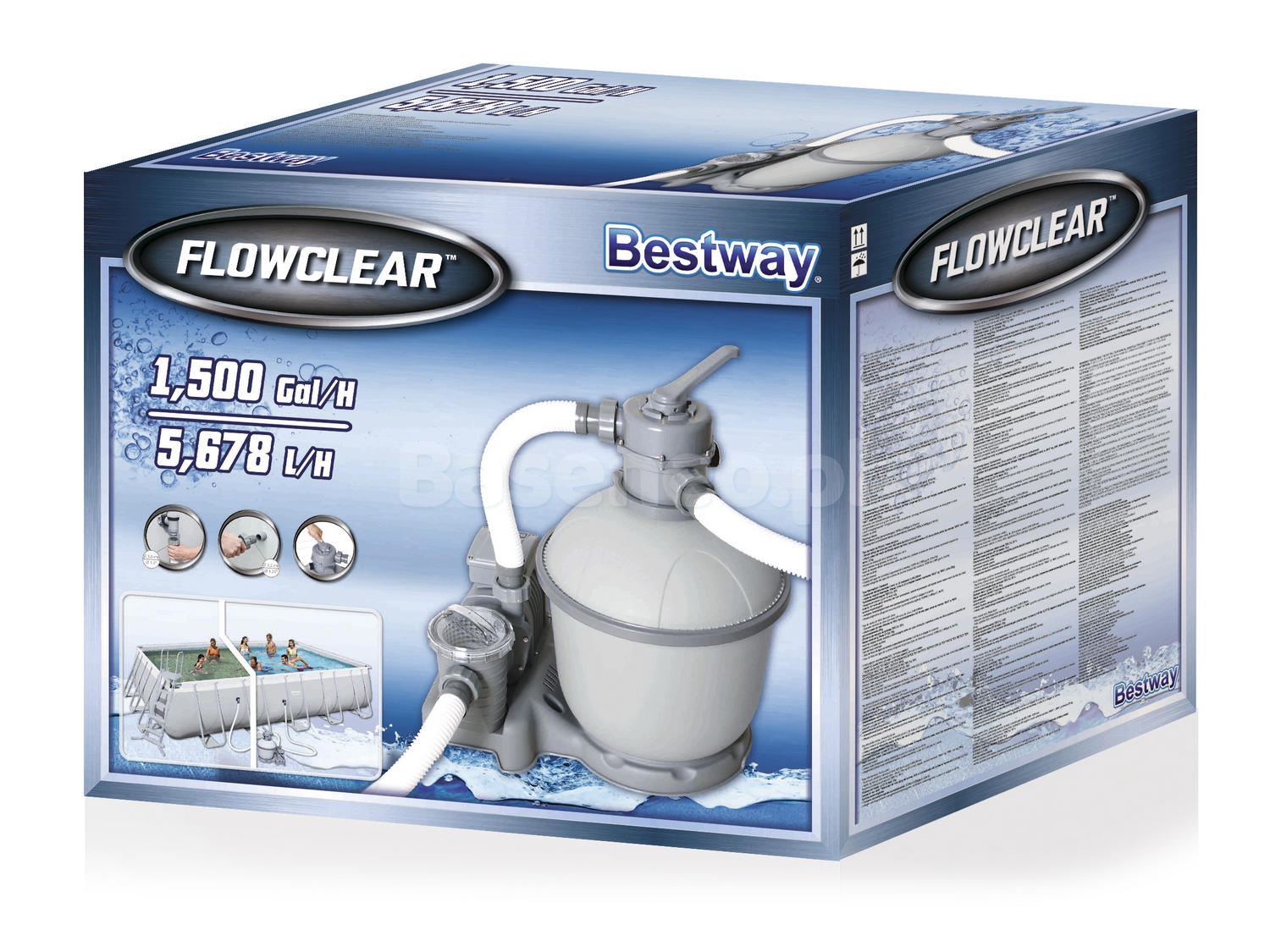 Pompa piaskowa do basenów 5678 L/h Bestway 58404 + piasek 25kg
