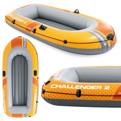 Ponton wędkarski Challenger 2os 200kg 236x114x41 cm pompka wiosła INTEX 66313