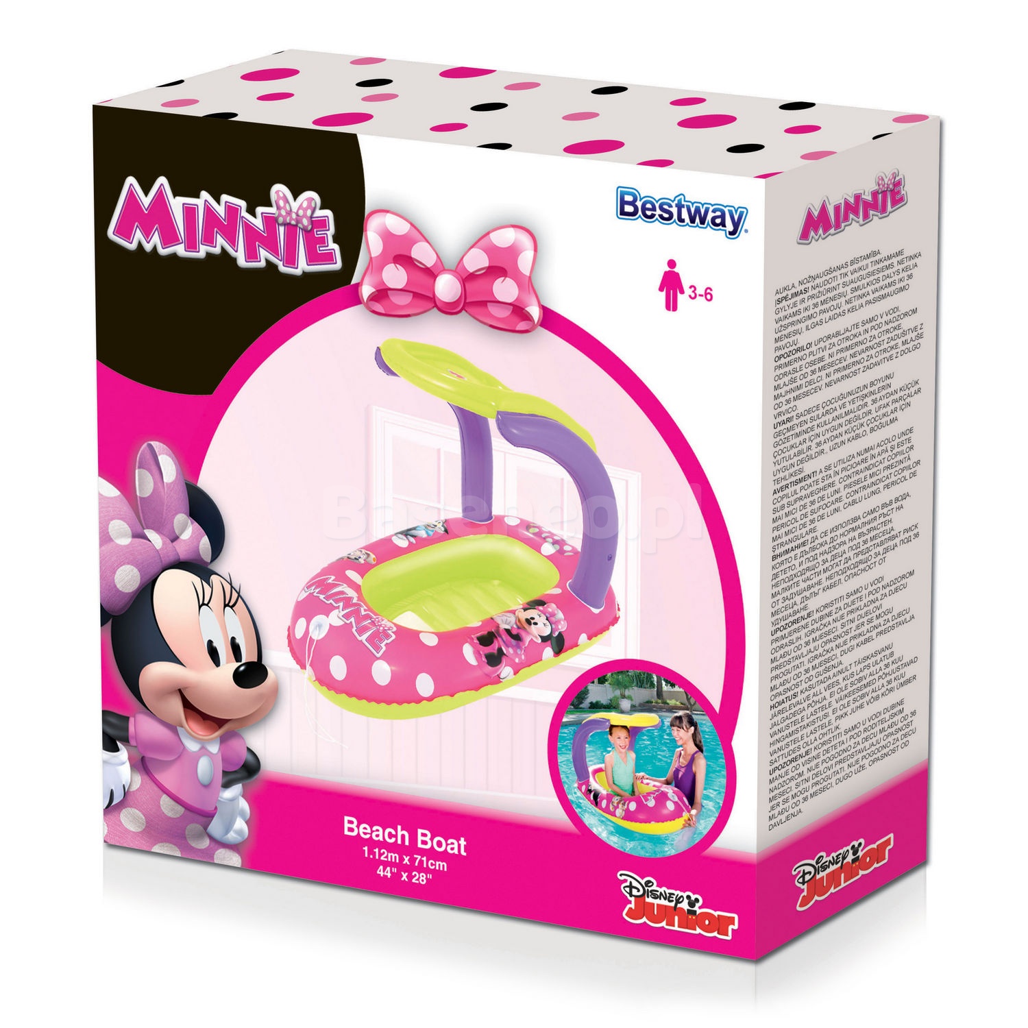 Pontonik z daszkiem Myszka Minnie 112 x 71 cm Bestway 91059