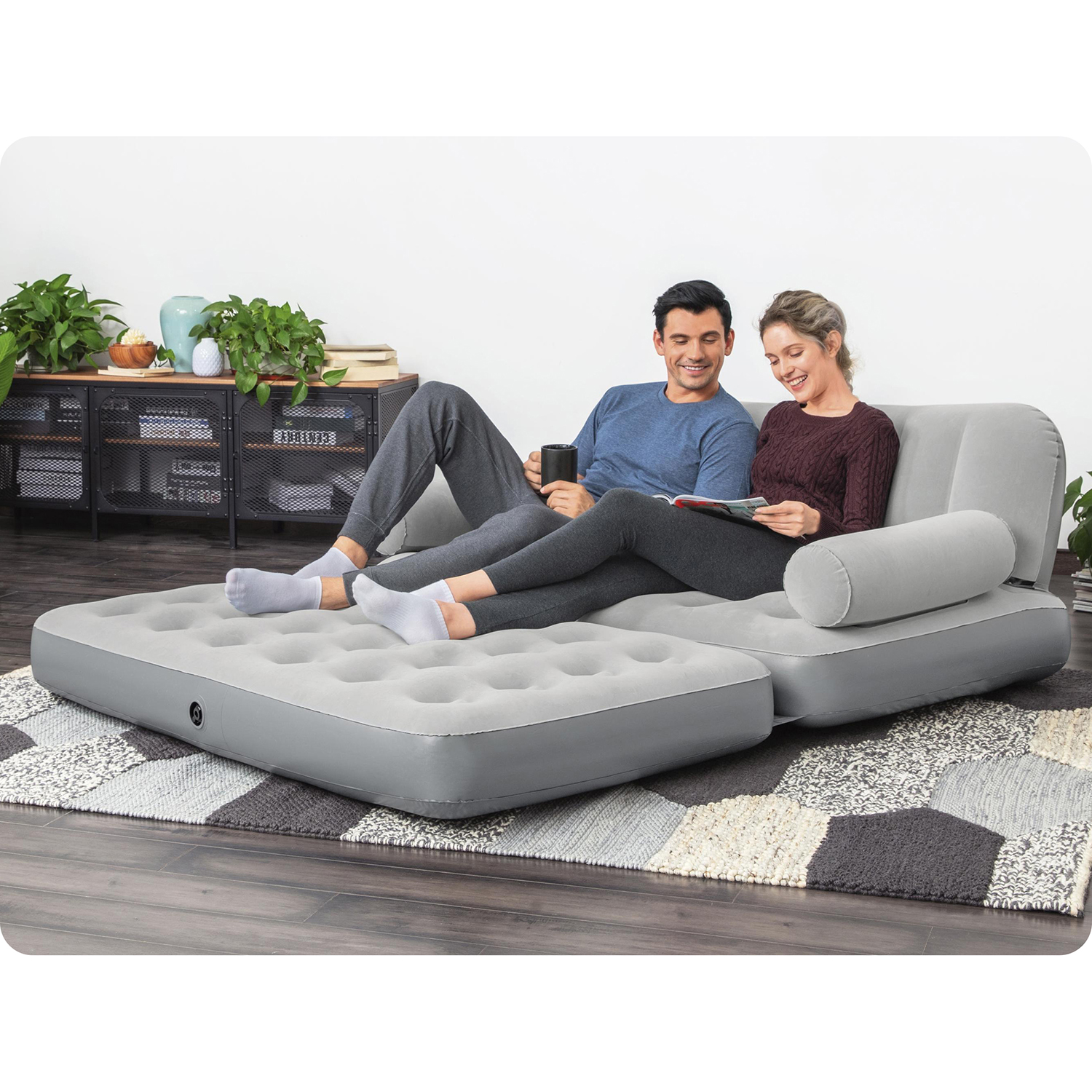 Sofa welurowa z elektryczną pompką 188x152x64cm Bestway 75073