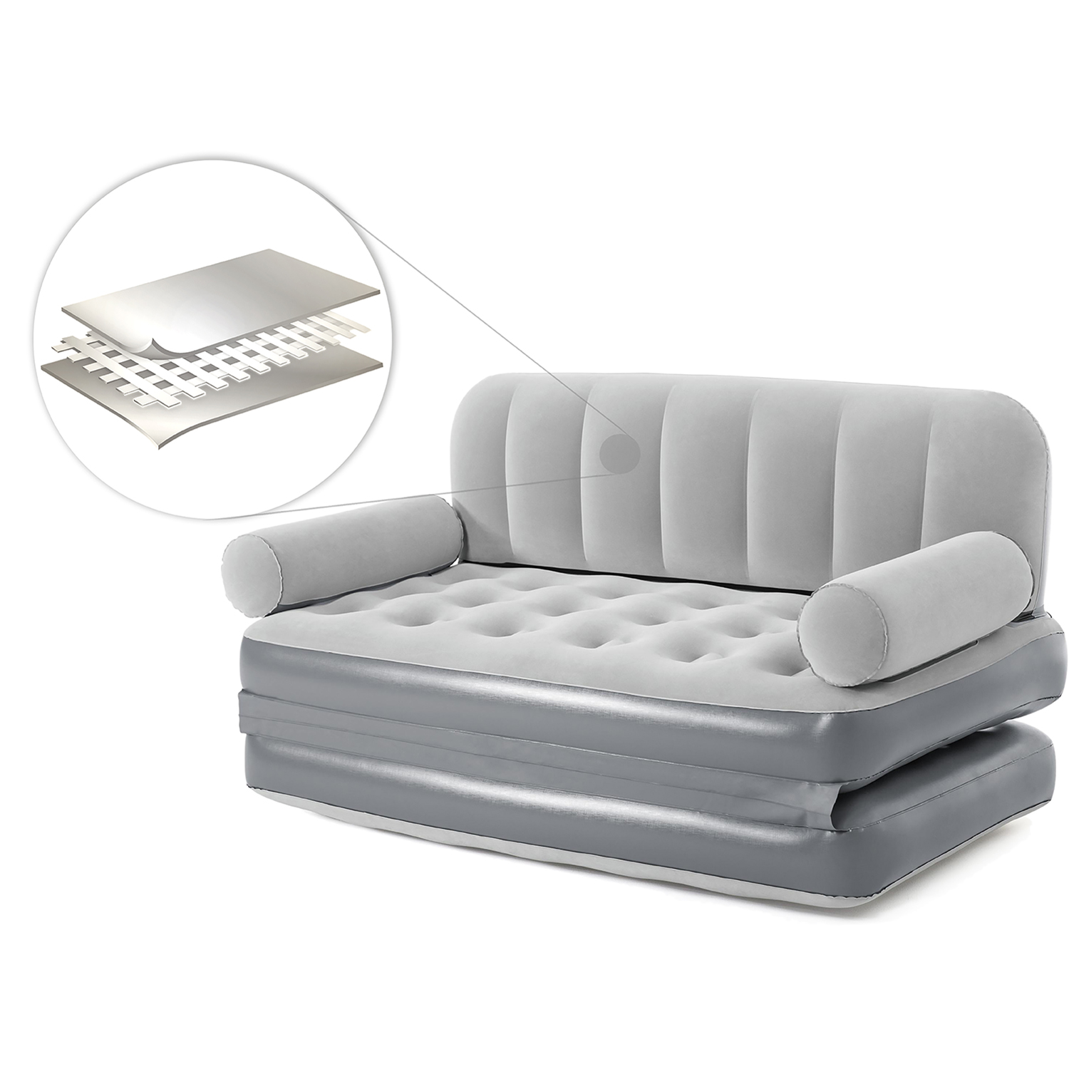 Sofa welurowa z elektryczną pompką 188x152x64cm Bestway 75073