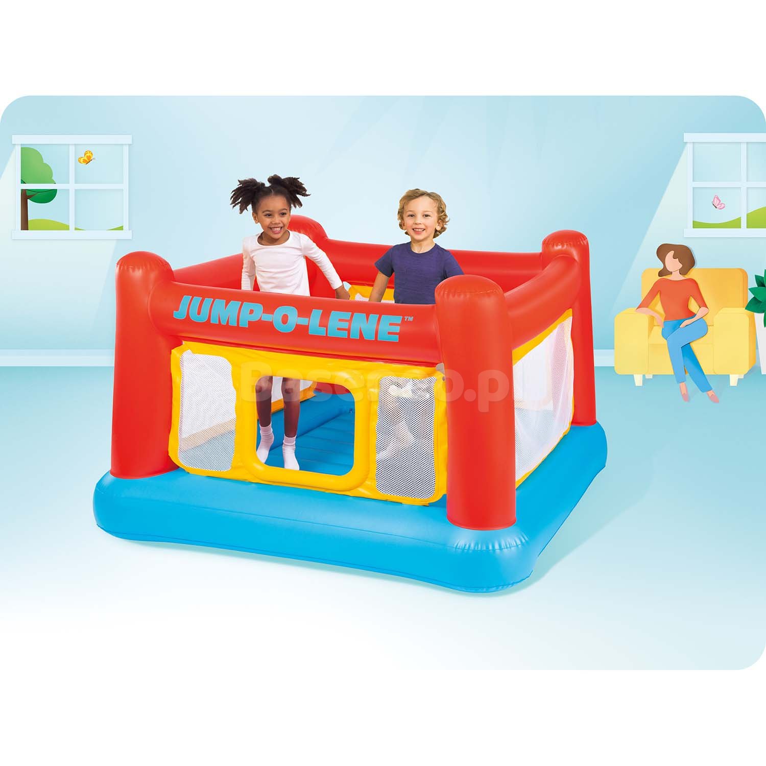 Trampolina dmuchana Zamek 174 x 174 x 122 cm INTEX 48260